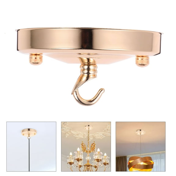 Pretyzoom 2Pcs Ceiling Cover Plate Chandelier Canopy Wrought Iron Pendant Light Kit