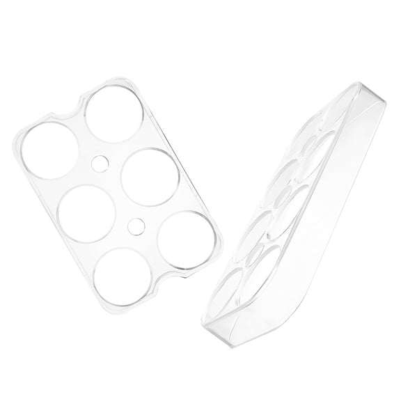 Pretyzoom 2Pcs Transparent Egg Holder for Fridge with Antislip Design Durable Plastic Tray Organizer