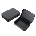 thumbnail image 1 of Pretyzoom 2Pcs Black Metal Game Cards Storage Box Compact Lightweight Card Deck Case, 1 of 8