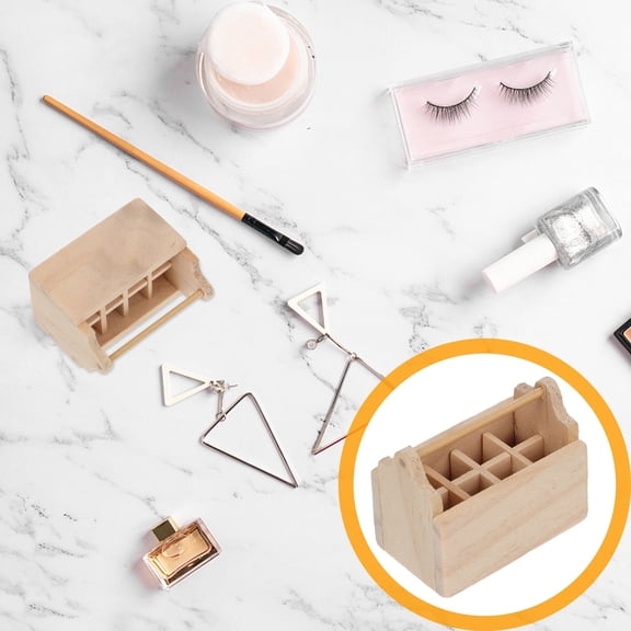 Pretyzoom 2pcs Miniature Models Tool Storage Box Rectangular Natural Wood for Miniature Scene Models