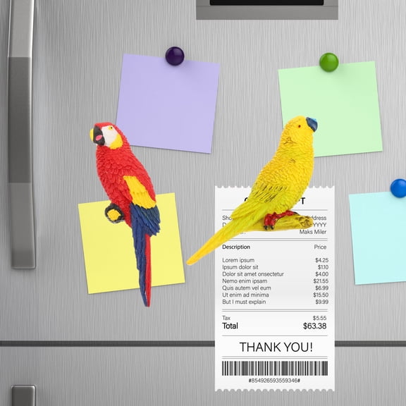 Pretyzoom Resin Parrot Fridge Magnet Assorted Colors for Kitchen Decor Pin Notes Artwork