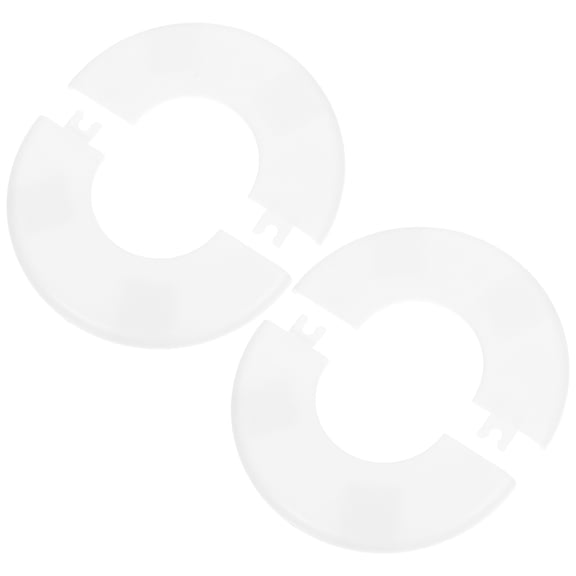 Pretyzoom 2Pcs White Pool Ladder Hole Covers Universal Fit Round Flange Plate for Inground Pools