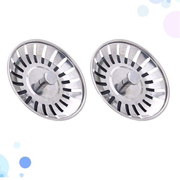 Pretyzoom 2Pcs Stainless Steel Basin Sink Drain Filter Strainer with Easy Install for Kitchen Use