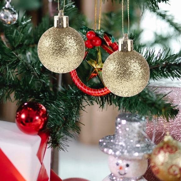Pretyzoom Shiny Christmas Balls Multi-Color Plastic Hanging Decor for Festive Trees 30Pcs