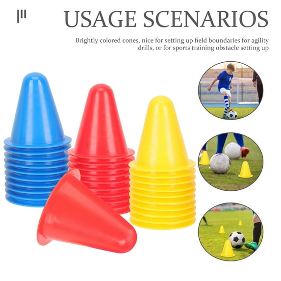 Pretyzoom 1Set Lightweight Portable Plastic Cones for Sports Training Obstacle Course and Agility Drills