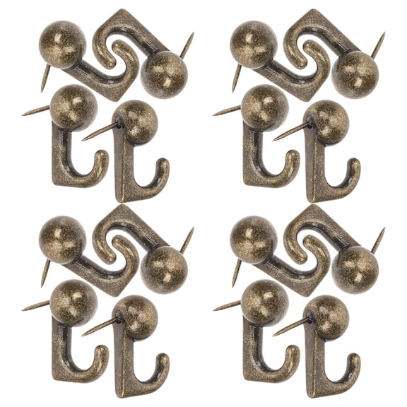 Pretyzoom Picture Hanging Nail Push Pin Hooks Zinc Alloy 30Pcs