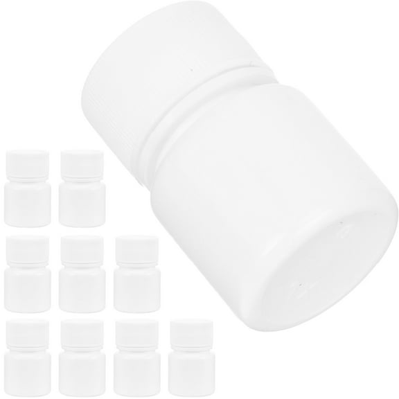 Pretyzoom 30pcs Medication Bottles Plastic White Leak-proof Safe Storage For Daily Users