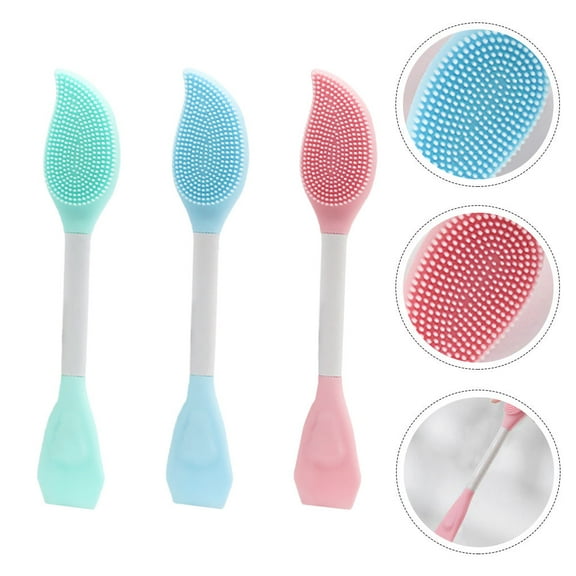 Pretyzoom 3Pcs Facial Brush for Skin Care Double Ended Tool for Friends and Family
