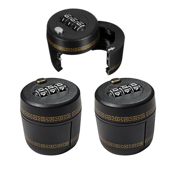 Pretyzoom 3Pcs Black Plastic Wine Bottle Lock with 3 Digit Combination Tamper Proof Reusable Locking Cap