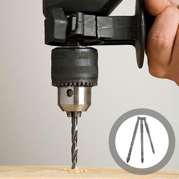 Pretyzoom 3-Piece Tungsten Steel Alloy Drill Bit Set for Concrete and Tile Drilling with Precise, Smooth Cutting Performance
