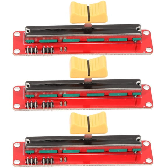 Pretyzoom 3Pcs 10K Logarithmic Slide Potentiometer Module Red Stable Performance