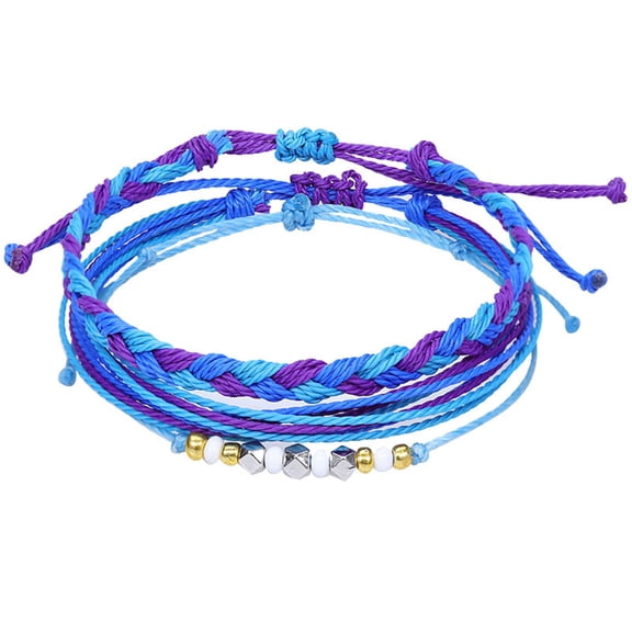 Pretyzoom 3-Pack Hand Woven Waxed Thread Bracelets Set, Stylish Daily Wear Accessories for Men and Women