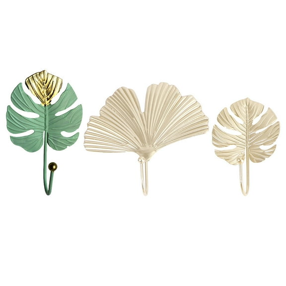 Pretyzoom Coat Hooks Gold Iron 3Pcs