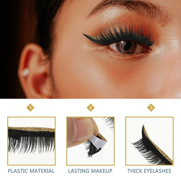 Pretyzoom 4 Pairs Eyelash Stickers Eye Liner Decal Adhesive Waterproof for Festivals