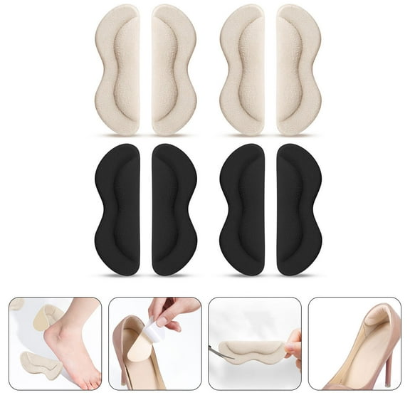 Pretyzoom Heel Pads for Shoes Heel Cushions Suede Fabric 4 Pairs