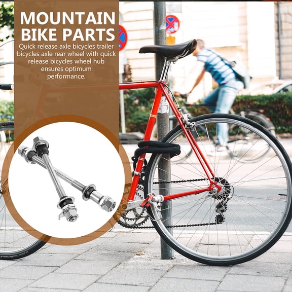 Pretyzoom 4-Pcs Mountain Bike Front Hubs Bike Axle Kit Iron Quick Release