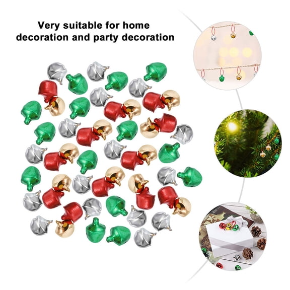Pretyzoom 400Pcs Xmas Hanging Bell Crafts with Assorted Color Iron for Stylish Holiday Decor