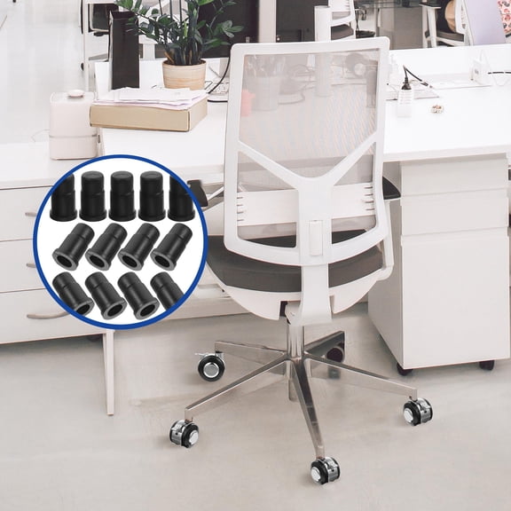 Pretyzoom 40Pcs Caster Stem Socket Inserts Replacement ABS Black Caster Parts for Installation