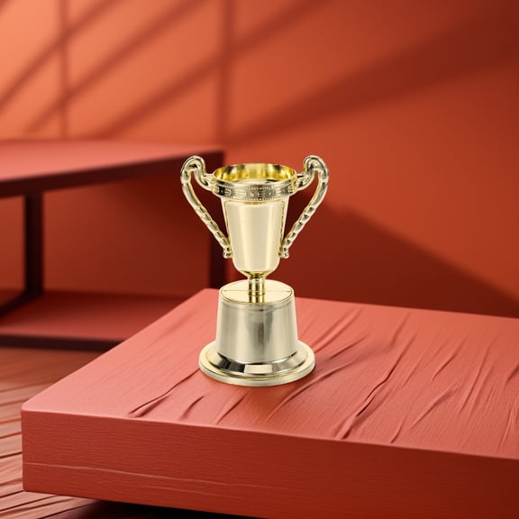 Pretyzoom Small Golden Plastic Trophy for Students Party Competition Decor