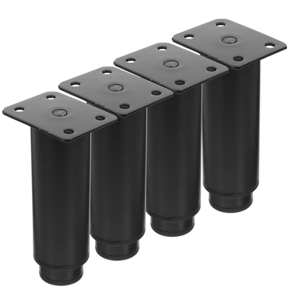 Pretyzoom 4Pcs Furniture Legs Adjustable for Desk Support Leg Black Aluminum Alloy Moisture-proof for Study Room Desk