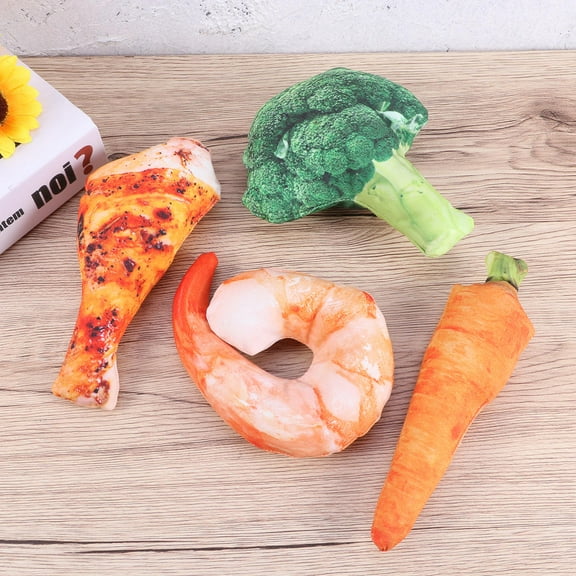 Pretyzoom 4Pcs Puppy Chew Toys Assorted Color Plush for Dogs Indoor and