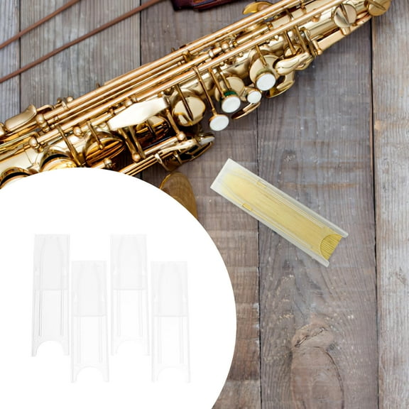 Pretyzoom 4Pcs Saxophone Reed Box Transparent ABS Saxophone Accessories for Protection
