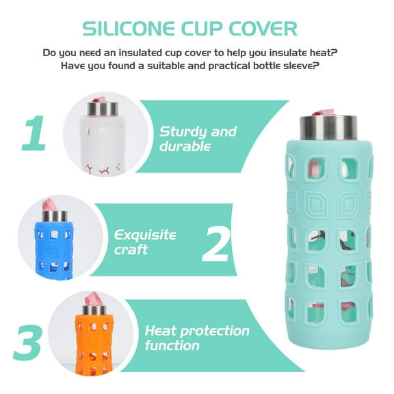 Pretyzoom Silicone Bottle Protector Heatproof Lightweight Practical Assorted Colors 4Pcs