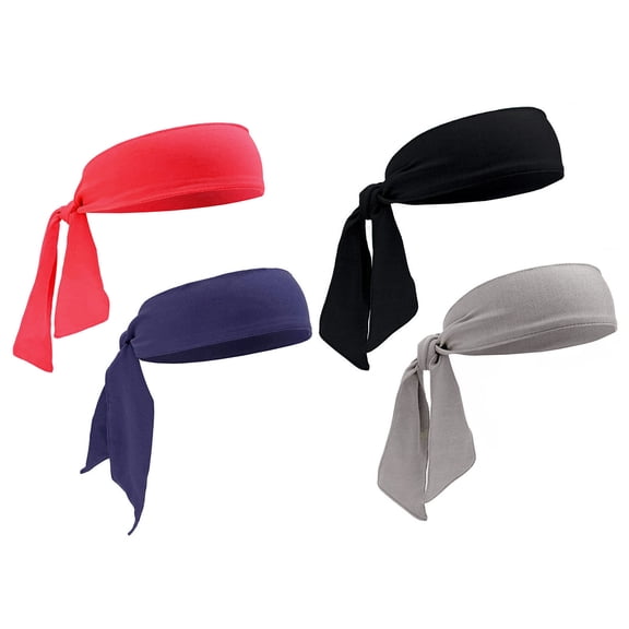 Pretyzoom 4Pcs Sports Headwrap Breathable Elastic Hair Band for Running Gym and Fitness Workouts