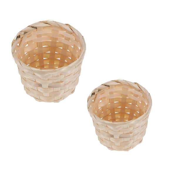 Pretyzoom 4Pcs Rattan Plant Box Bamboo Basket Perfect for Balcony Table and Living Space