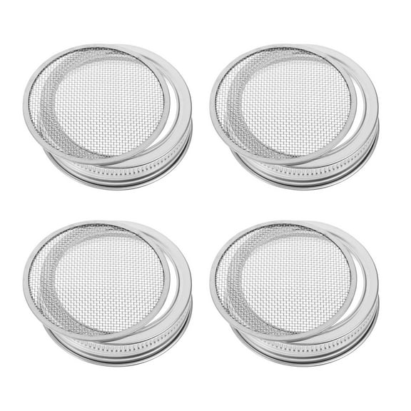 Pretyzoom 4Pcs Stainless Steel Strainer Fine Mesh Lids for Home Use