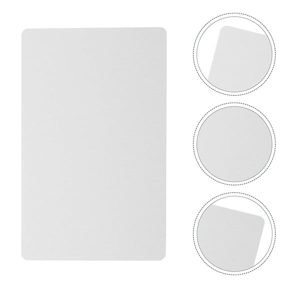 Pretyzoom 50Pcs Plated Silver Metal Business Card Blanks Ultra Thin Aluminum Plates for Custom DIY Use