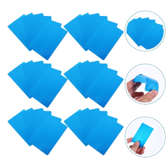 Pretyzoom 50Pcs Blue Aluminum Alloy Business Card Sheets for Professional Sublimation Projects