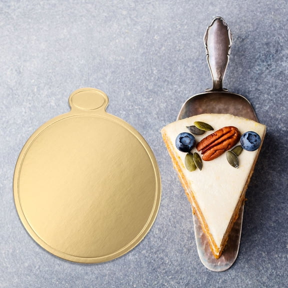 Pretyzoom 50Pcs Party Cake Bases Golden Cardboard for Baking and Cake Serving