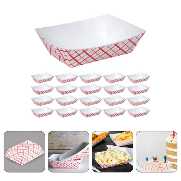 Pretyzoom 50Pcs Lovely Snack Boats Paper Storage Dessert Plates for Theme Parties