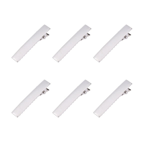 Pretyzoom 50pcs Mini Silver Alligator Hair Clips With Teeth Durable Hair Clips For Attaching Bows And Flowers