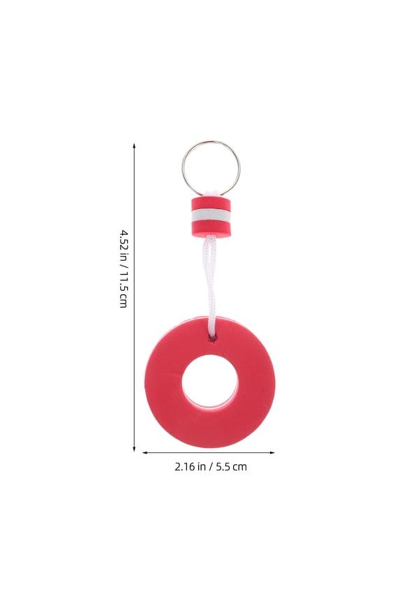 5pcs Lifeguard Keychain EVA Floatable Key Ring for Boating Fishing Surfing and Outdoor Sports Red