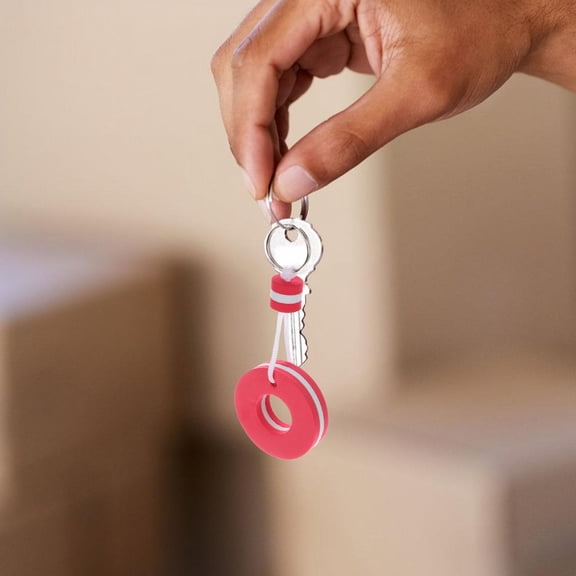 Pretyzoom 5Pcs Swimming Ring Floating Keychain Eva Foam Boat Floater for Marine and Pool Use