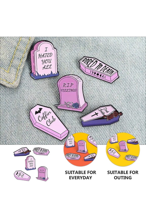 5Pcs Lapel Pins for Women Gothic Alloy Decoration Theme Parties Clothing Accessories