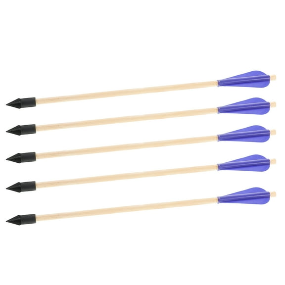 Pretyzoom 5pcs Wooden Arrow Props Traditional Hunting Practice Arrows Plastic