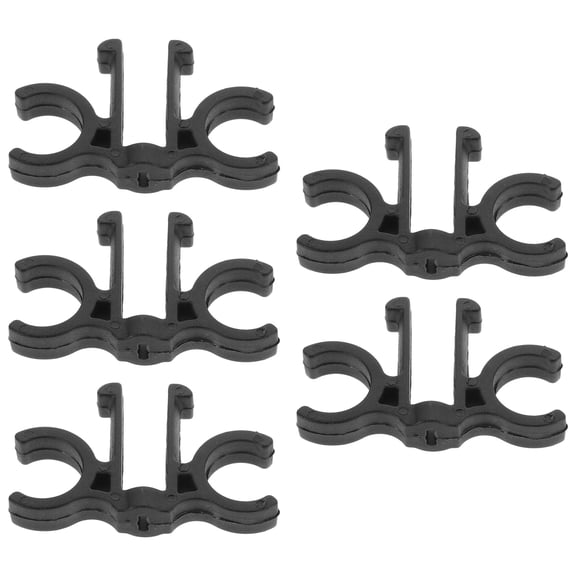 Pretyzoom 5Pcs Durable Plastic Pole Clip Black Buckle for Fishing Rod and Trekking Pole Storage