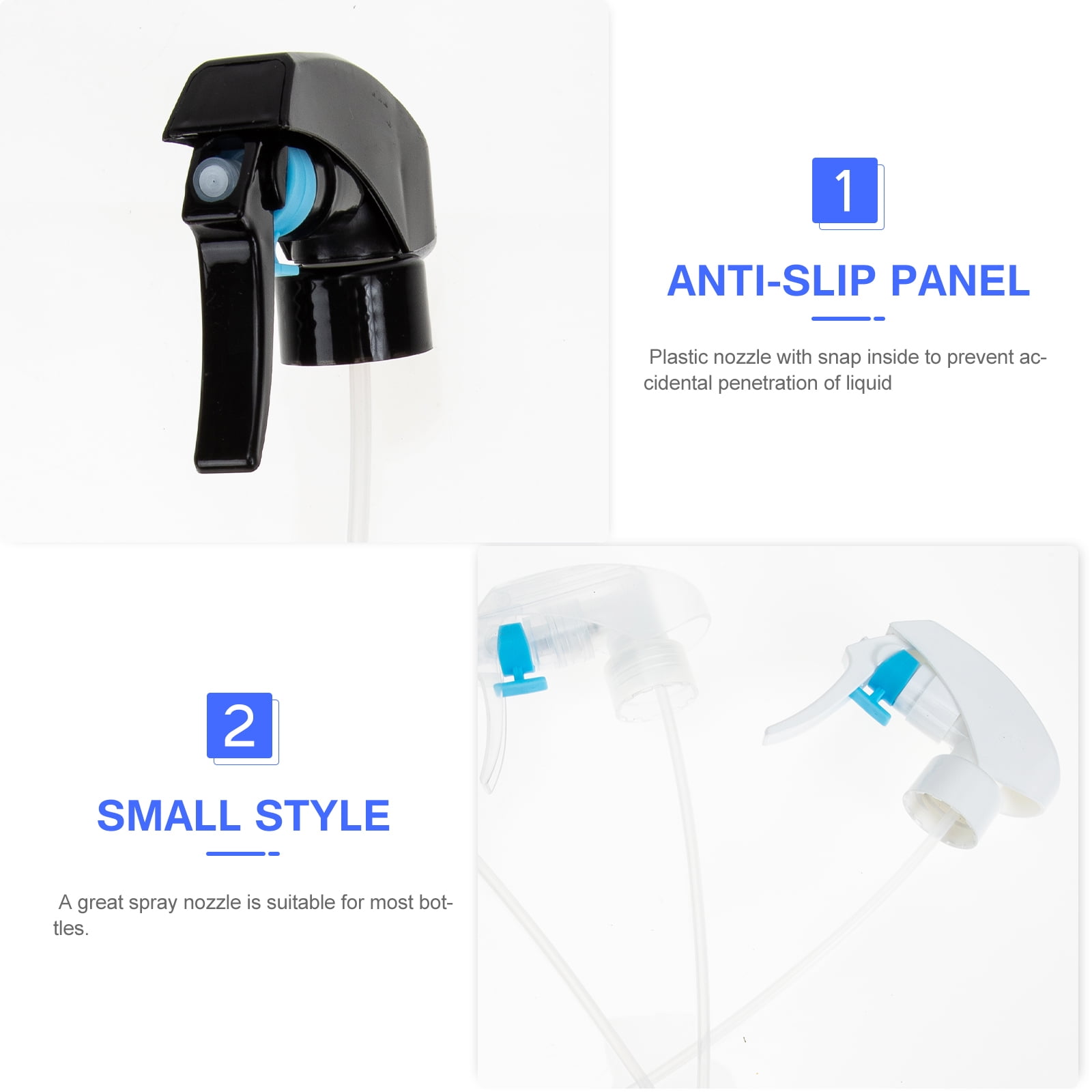 Pretyzoom Plastic Trigger Sprayer Nozzle Stream Sprayer Head White 6pcs ...