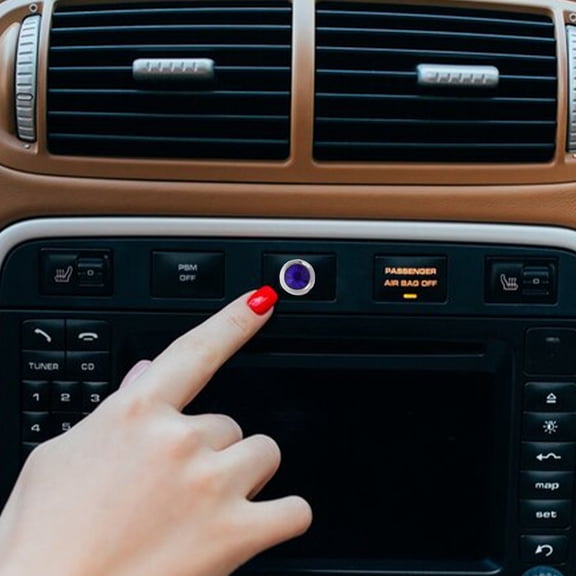 Pretyzoom 6Pcs Durable Blue Crystal Gems for Car Interior and Exterior Decoration