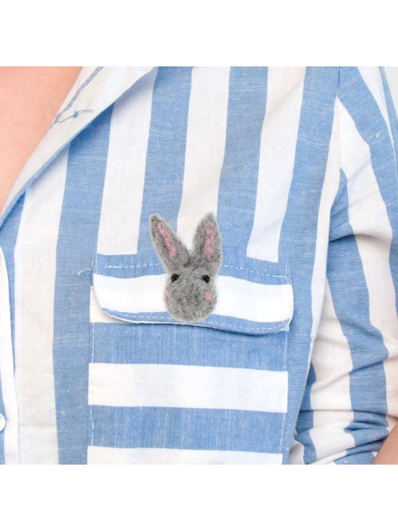 Wool Felt Bunny Brooches Cute Design Soft Material for Clothing 6Pcs
