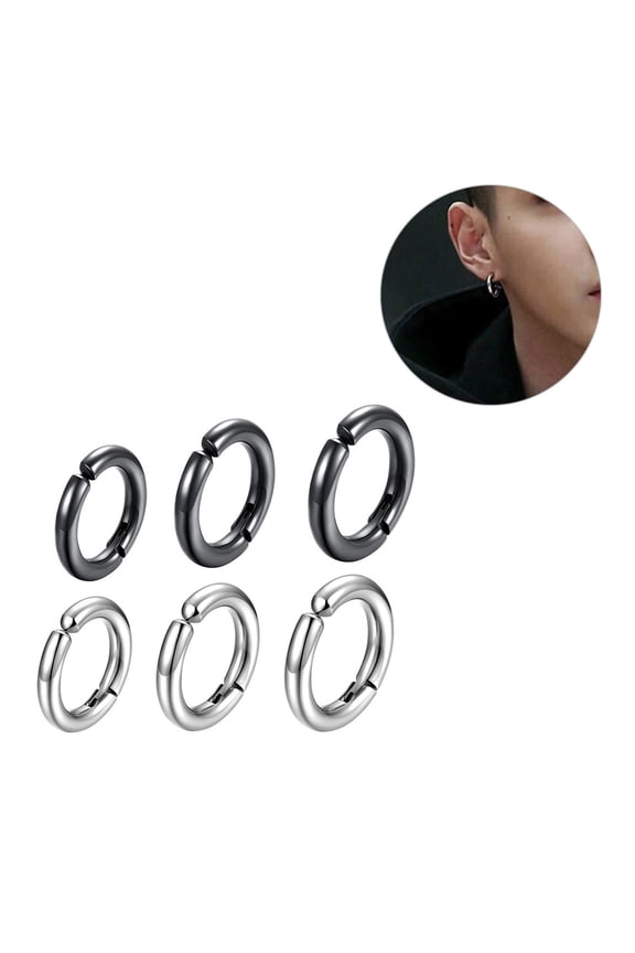 6Pcs Non Piercing Ear Cuff Jewelry Titanium Steel Ear Clips for Casual Style