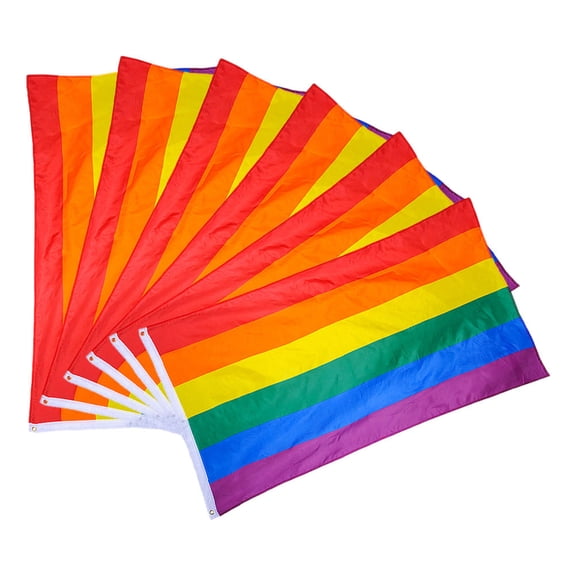 Pretyzoom 6Pcs Durable Polyester Pride Yard Flags Outdoor Hanging Decorations for Pride Support