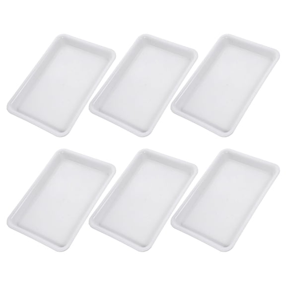 Pretyzoom 6Pcs Rectangular Plant Drainage Trays for Home Use White Plastic Pot Saucers