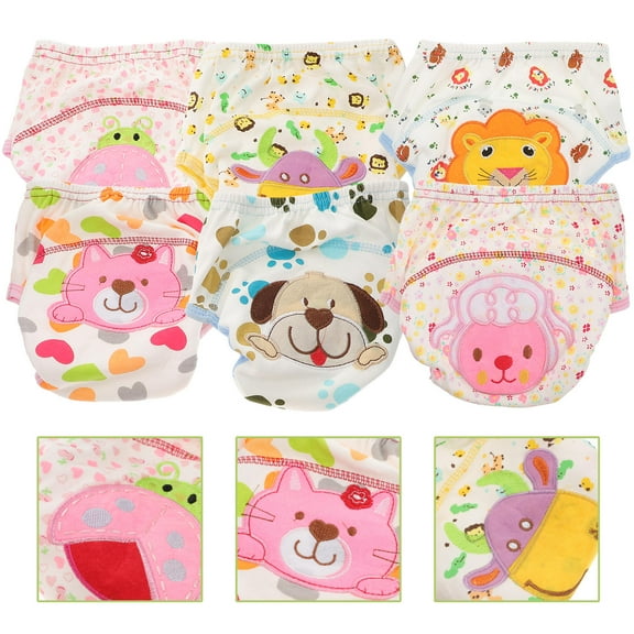 Pretyzoom Baby Diaper Pants Waterproof Stretchy Assorted Color 6Pack