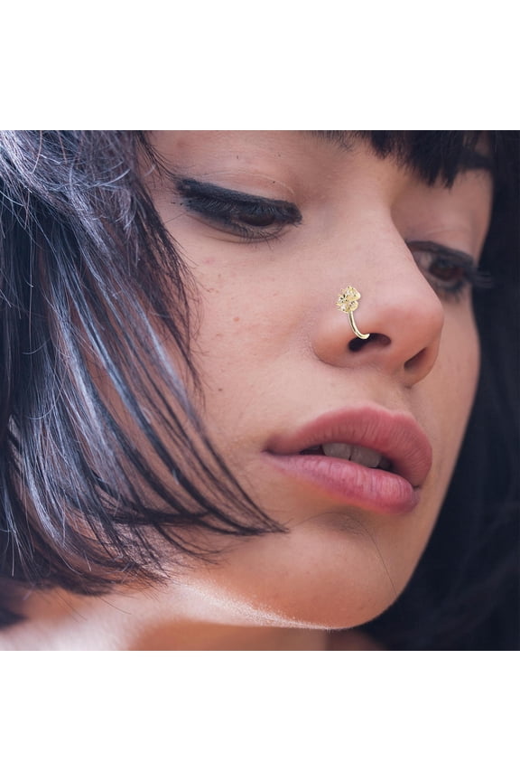 6Set Faux Nose Cuff for Women with Assorted Color Fashionable Design Non Piercing Adjustable Clip On