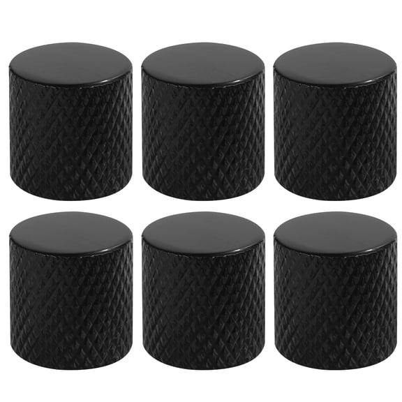 Pretyzoom 6Pcs Black Metal Guitar Knob for Bass and Electric Guitar Replacement Parts