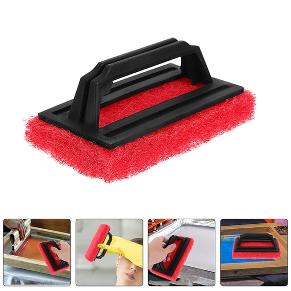 Pretyzoom Compact Red Ink Remover Brush for Screen Printing Easy to Store